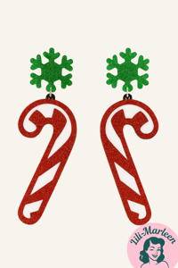 Juleøreringe; sukkerstang (stor)