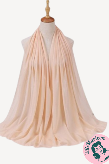 Chiffon Sjal, lys sand