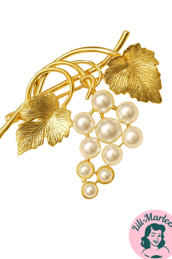 Broche - vindrueklase med perler