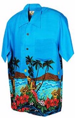 60´s Hawaii Skjorte - Serenade Light Blue - Hawaiian Shirt