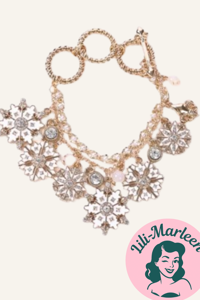 Armbånd: Julearmbånd med søde julecharms/snefnug