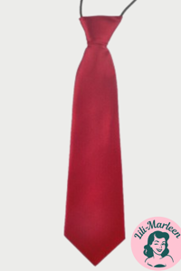 Børne slips i satin, vinrød 