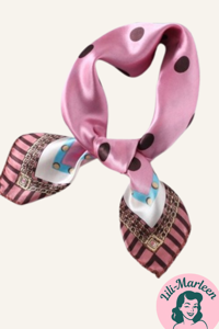 Satin head/neck scarf lyserød, prik