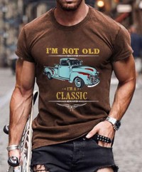 T-shirt til mænd - I am old, I’m  a classic - brun T-shirt med fedt retro-tryk