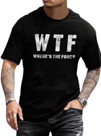 T-shirt til mænd, sort - WTF Where is the food