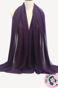 Chiffon Sjal, mørk violet