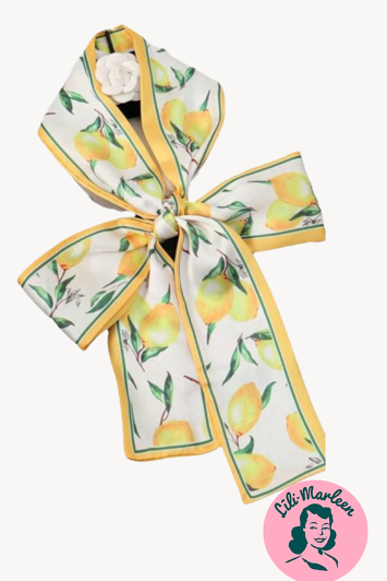 Pyntetørklæde med citronprint – Let, legende og alsidigt