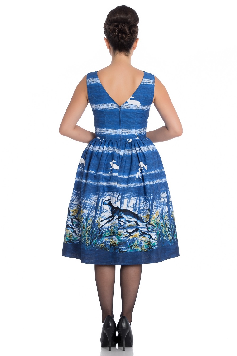 Montana kjole, blå - sød med efterårs/vintermotiv - Vi elsker alle årstider