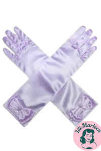 Lange satin festhandsker til børn, lys lilla