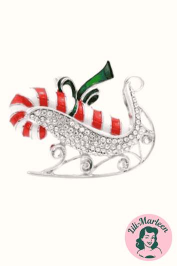 Broche - sølvkane med slikstok