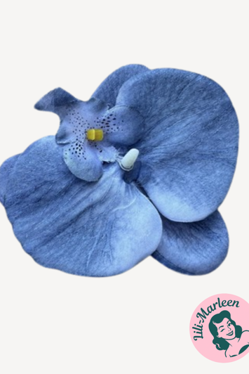 Gigant Orkide Hårclips med Krokodillespænde, blå