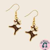 Juleøreringe - Hængeøreringe med dådyr