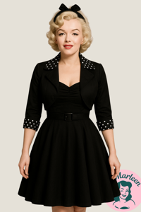 Polka Dot Bolero – Sort med Hvide Prikker fra H&R London