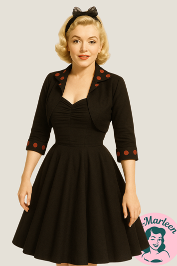 Mezzanine Bolero – Sort med Polka Dot Detaljer