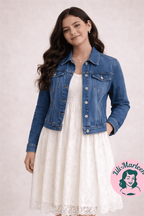 Kort Cowboyjakke - Denim Blå