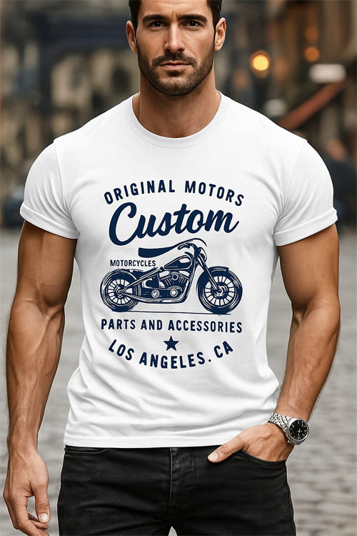 T-shirt til mænd - Mister Los Angeles – T-shirt med motorcykelprint
