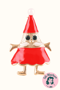 Broche - Julenissen, rød