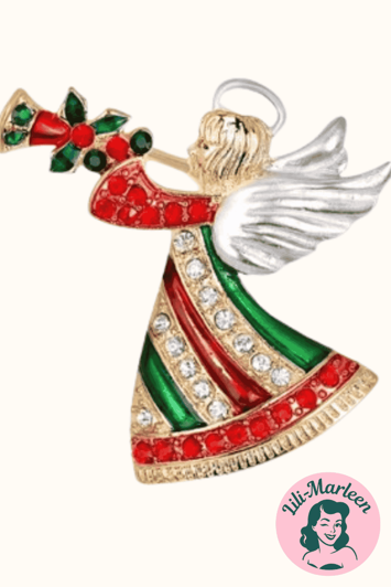 Broche - Juleengel med trompet