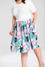 50´er nederdel: RAPHAELLA, - nederdel med tropisk print
