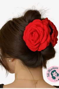 Hårklips/hårklemme - rose, rød