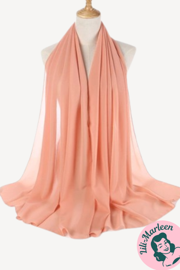 Chiffon Sjal, peach 