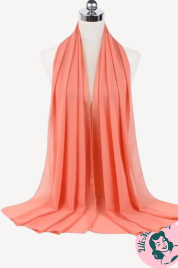 Chiffon Sjal, dyb koral 