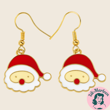 Juleøreringe - Hængeøreringe med julemanden