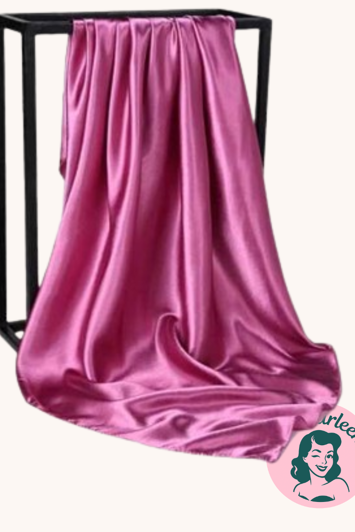 Vintage tørklæde til håret eller hals, mørk rosa - ekstra stort