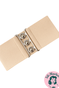 Bredt elastisk bælte, sand - Hospitalbælte