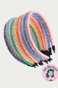 Hårbøjle med glitter i mange farver