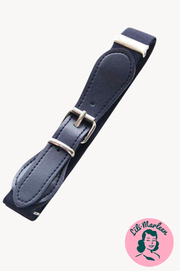 Elastisk bælte til børn med klassisk navy og vintage-touch