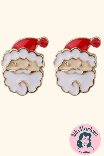 Ørestikker - Julenisser, søde små ørestikker med en lille rød sten i huen