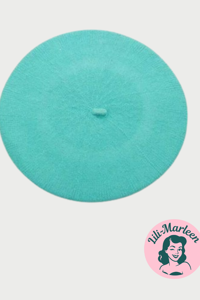 Beret, mint - lækker vintageinspireret filt beret
