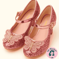 Børnefestsko Alberte Pink med Sommerfugldetalje