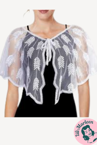 Chiffonslag med palietter, hvid