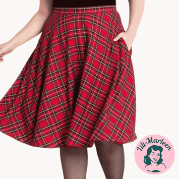 Swingnederdel Miss Irvine Klassisk Rød Tern i 50er-Stil