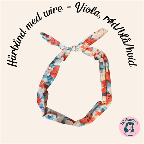 Hårbånd med wire - Viola, rød/blå/hvid