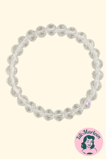 Emely – Elastisk Armbånd med Klare Perler