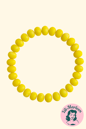 Emely – Elastisk Armbånd med Gule Perler