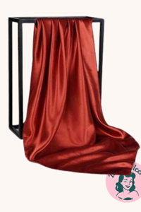 Vintage tørklæde til håret eller hals, kobberbrun - ekstra stort