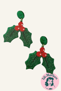 Hængeøreringe; dobbelt kristtjørn, store