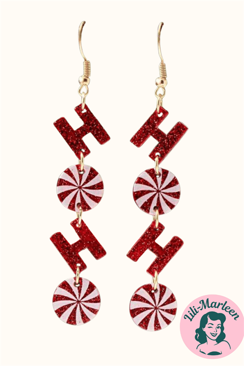 Øreringe – Miss Peppermint Drop – Lange, Legende og Fuld af Juleenergi