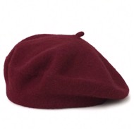 Beret, vinrød - lækker vintageinspireret filt beret 👒