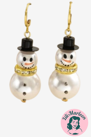 Hængeøreringe; de glade snemænd, små