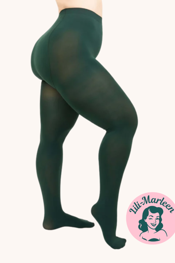 Farvede strømpebukser - mørk grønne