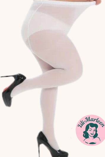 Farvede strømpebukser - hvide