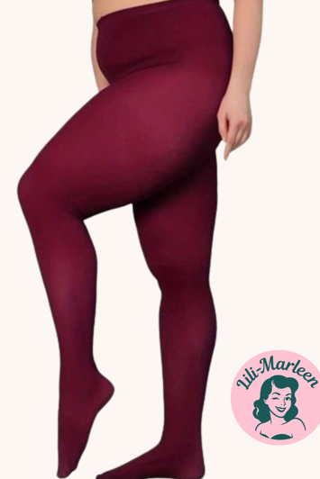 Farvede strømpebukser: - vinrød