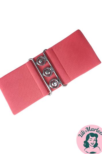 Bredt elastisk bælte, Mørk koral str. 36 - 48 - Hospitalsbælte