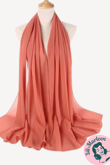 Chiffon Sjal, koral