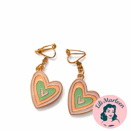 Clips øreringe hjerter 2,5 cm – uden huller i ørerne | Miss Heart